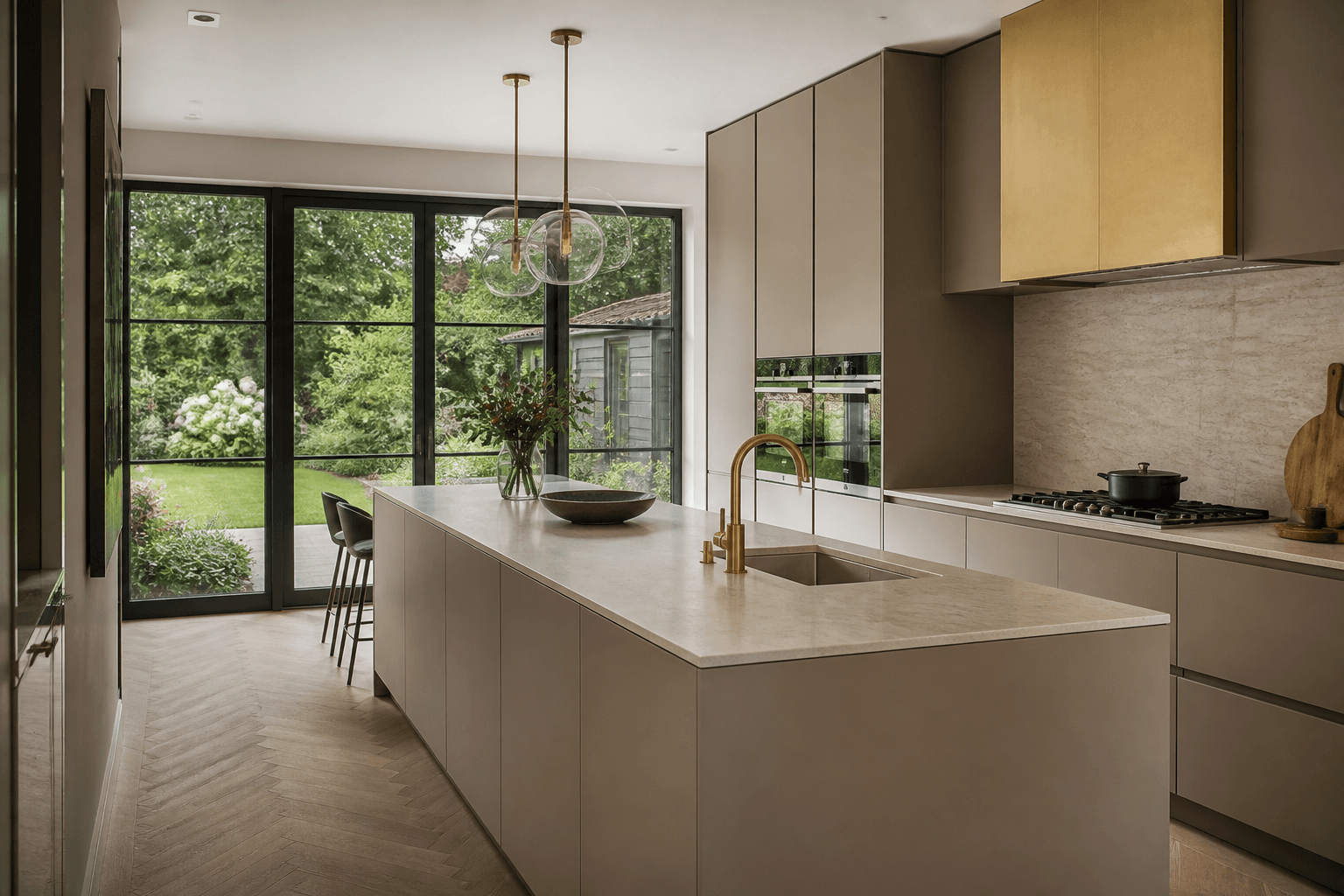 Taupe eilandkeuken in Arnhem